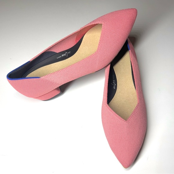 Rothy’s Women’s The High Point Tulip Pink Knit Block Heel Washable Size- 8.5 - Picture 3 of 12